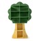 53" Tall Green Wooden Tree Bookshelf for Kids with 6 Open Storage Shelves for Toys and Learning